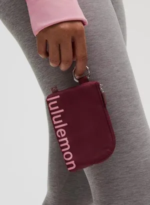 Lululemon NWT Clippable Card Pouch Burgundy Wristlet thumbnail 1