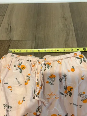 Wild fable linen blend orange print Bella Via wide leg pull on pants‎ pink XXS thumbnail 9