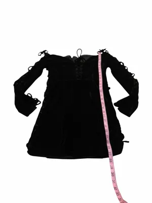 NBD black lace up Olivia velvet dress thumbnail 3