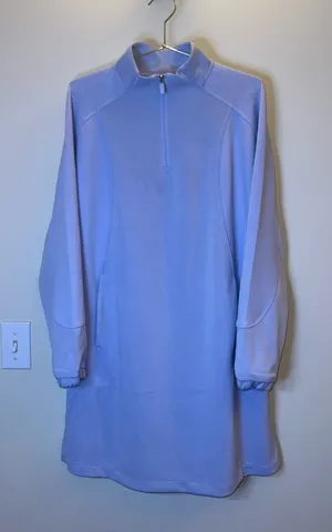 lululemon Softstreme‎ Long Sleeve Half-Zip Dress Lilac Smoke Sz L thumbnail 1