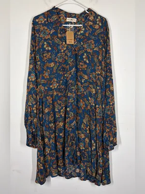 NWT Natural Life Floral Paisley Mini Dress Size XL thumbnail 2