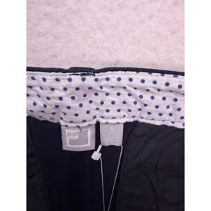 JCP Bermuda Shorts Women 6 Navy Blue Chino Polka Dot Waistband Casual thumbnail 2