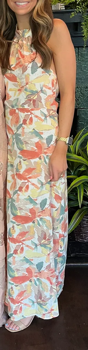 SheIn Frenchy Fashionable Printed Halterneck Dress thumbnail 9