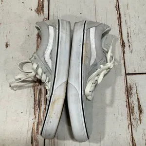 Vans Suede‎ And Canvas Light Grey And White Skate Shoes thumbnail 3