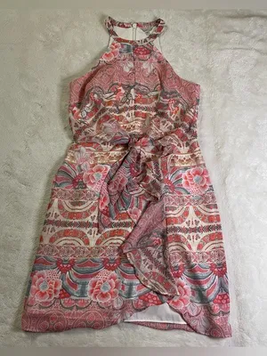 Guess Spring Floral Themed Apron Neckline Mid Length Dress size XS thumbnail 1