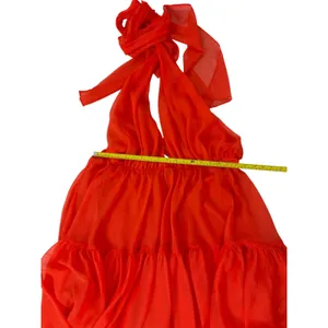 Bardot XL Orange Maxi Dress NWT - Halter Backless Formal Dress Defect Zipper 54" thumbnail 5