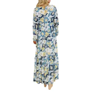 Sugar+Lips Seas The Moment Floral Maxi Dress Small Sky Blue Tiered Boho NWT‎ thumbnail 2