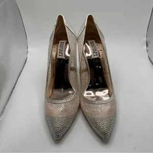 NWB badgley mischka size 8.5 heel Weslee Crystal Embellished Evening Shoe bling thumbnail 5