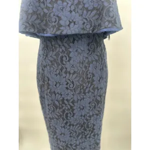 Lulus Let's Go Out Tonight Blue Lace Strapless Dress Medium Romantic‎ Evening thumbnail 4