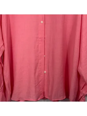 Pink Ruffle Sleeve Button Down Top 1X NWOT Size XL thumbnail 3