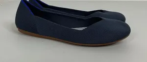 Rothys The Flat Navy Solid Round Toe Knit Ballet Flats‎ Womens 6 001-294 thumbnail 1
