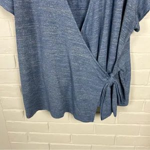 Gap Blue Stretch Knit Wrap Style Top Size XXL thumbnail 4