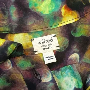 Wilfred multicolor sheer silk blouse size XS thumbnail 4