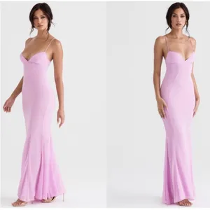 NWOT HOUSE OF CB Loren Pink Corset Maxi Dress sz L thumbnail 4