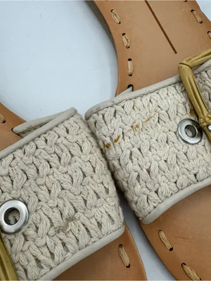 Dolce Vita Dasa Woven Slide Sandal Women's Buckle Detail Sandstone Size 6 resort thumbnail 2