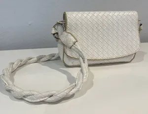 Nasty Gal MOVING SALE White Woven Twisted Handle Shoulder Bag thumbnail 1