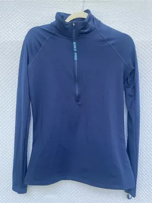 Nike Pro Hyperwarm Women’s Navy Blue 1/2 Zip Long Sleeve Training Top DES thumbnail 1