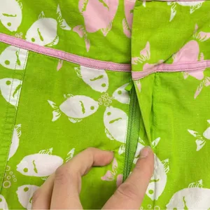 Lilly Pulitzer Vintage 90s Green Floral Mini Skirt Womens 8 Mod Retro Skort Pink thumbnail 6