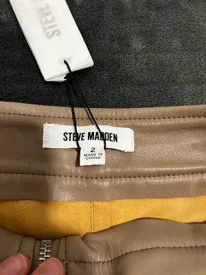 Steve Madden Ida Faux Leather Mini Skirt in Mocha thumbnail 4