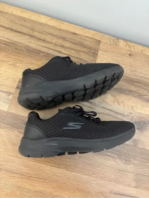 Skechers Go Walk Black Lace-Up Sneaker Shoes Black Women’s thumbnail 7