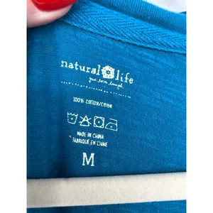 Natural Life Charlie Cotton Jumpsuit Teal Blue Deep V Pocket Romper Size M thumbnail 4