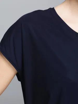 Lululemon If You're Lucky Short Sleeve Naval Blue Moody Mirage Open Cut-Out Back thumbnail 4