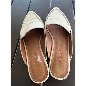 Madewell The Frances Skimmer Mules Leather Slides Beige Size 6 thumbnail 8