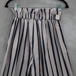 Blue Stripe‎ Belted Wide Leg Boho Pull On Straight Leg Trousers Pant S Small thumbnail 6
