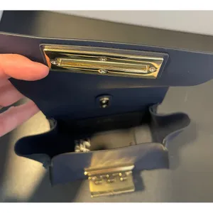 ZAC Posen Womens Small Belay Mini Wristlet Clutch Navy Blue Gold Hardware NEW thumbnail 9