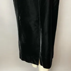 Vintage Velvet Skirt‎ Gathered Waistband Black Midi Straight Michelle Stuart thumbnail 7