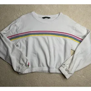 Abercrombie: Rainbow Striped Cropped Sweatshirt thumbnail 4
