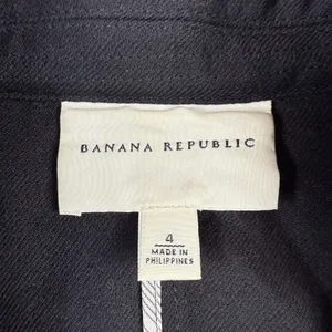Banana Republic Wool Jacket Women's‎ Size 4 Black Raw Edge Detail Military Moto thumbnail 4