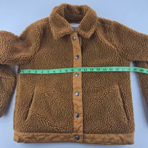 Madewell Sherpa Portland Jacket In Gold Peckan Snap Button‎ Brown XS thumbnail 10
