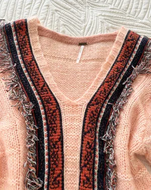 Free People Sweater Top Knitted Boho Bohemian thumbnail 3