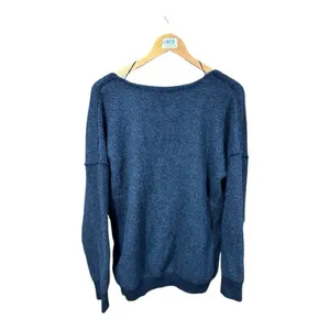 Free People Sweater Weather Dark Gray Oversized V-Neck Sweater thumbnail 6