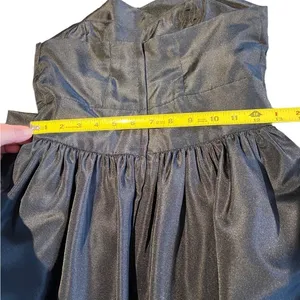 HOST PICK Vintage Talbots Kappi 80’s Black Taffeta Strapless PROM Dress Size SP thumbnail 11
