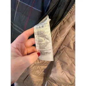 Barbour Millfire Quilt Jacket Tan Beige Hooded Tartan Lining LQU0665‎ Womens 8 thumbnail 5