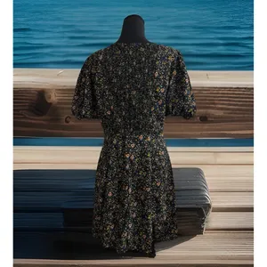FRENCH CONNECTION Sz10 Fontini Puff Sleeve Mini Dress Baby Doll Floral Fairycore thumbnail 8