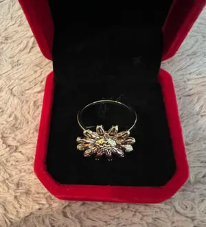 Women’s Golden Embellished Statement Ring Size 8 Gold thumbnail 2