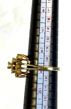 Vintage 18K HGE Rhinestone Tiered Cluster Cocktail Ring 9⁠ thumbnail 8