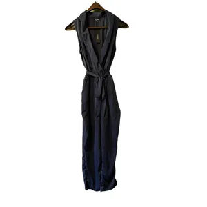 Lulus Jumpsuit Women Medium One Piece Blue Tie Modern City‎ Preppy Office NWT thumbnail 3