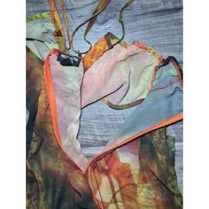 Prettylittlething Women's Green and Orange Dress thumbnail 7