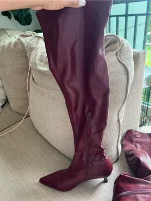 Madden Girl Deserai Burgundy Over The Knee Boots Women’s 8.5 Pointed Toe Heels thumbnail 7