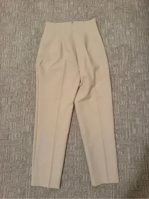 Zara Cream High-Waist Tailored Trousers thumbnail 5