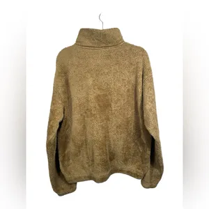 H&M‎ Teddy Fleece Jacket Women’s Large Tan Sherpa Full Zip Cozy Relaxed Fit thumbnail 3