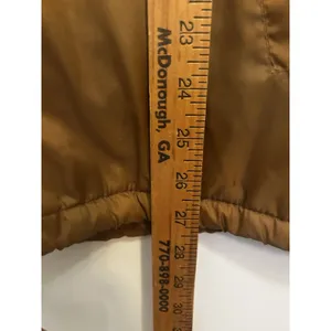 Vintage Camel Brown Faux Fur Lined Coat Jacket Snap Front Unisex Size L-XL Warm thumbnail 5