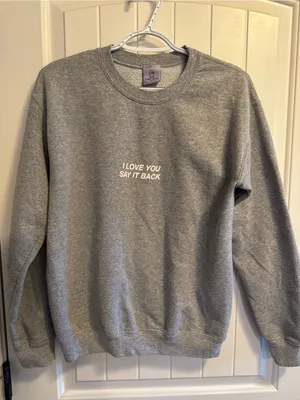 Lonely Ghost Gray Crewneck with White Script thumbnail 2