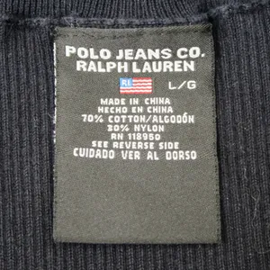 Vintage 90s Polo Jeans Co. Ralph Lauren Black Ribbed V Neck Sweater thumbnail 6