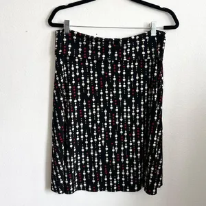 Vintage Y2K Low Rise Black‎ Polka Dot Midi Skirt 90's 00's Fairycore Large thumbnail 2