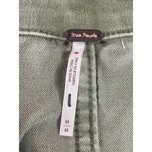 Free People M Army Green Utility Jumpsuit Boiler Suit Coverall Zip Front thumbnail 7